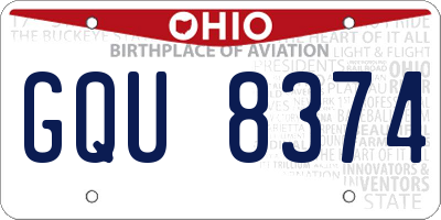 OH license plate GQU8374