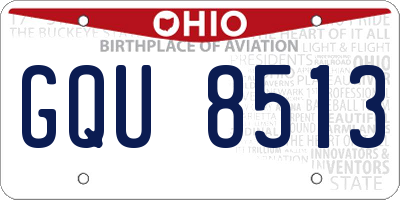 OH license plate GQU8513