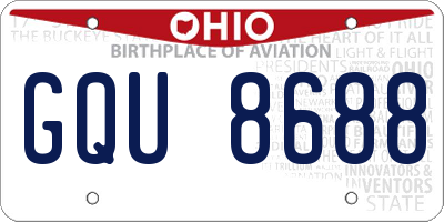OH license plate GQU8688