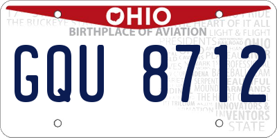 OH license plate GQU8712
