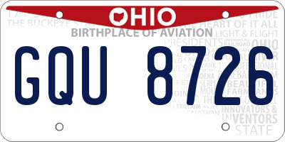 OH license plate GQU8726