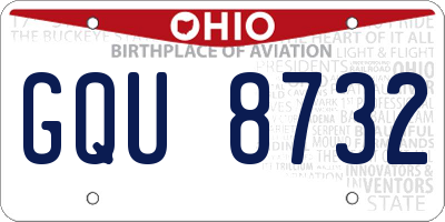OH license plate GQU8732