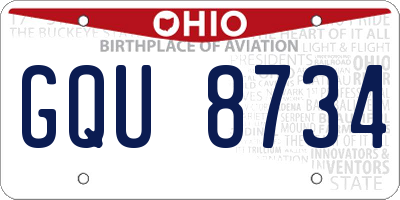 OH license plate GQU8734