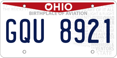 OH license plate GQU8921
