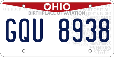 OH license plate GQU8938