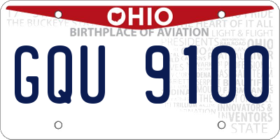 OH license plate GQU9100