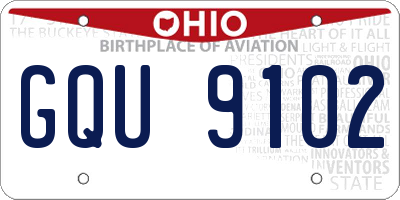 OH license plate GQU9102
