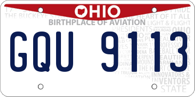 OH license plate GQU9113