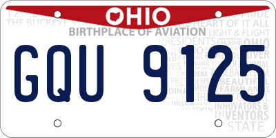 OH license plate GQU9125