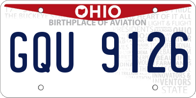 OH license plate GQU9126
