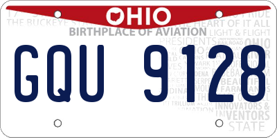OH license plate GQU9128