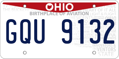 OH license plate GQU9132