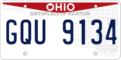 OH license plate GQU9134