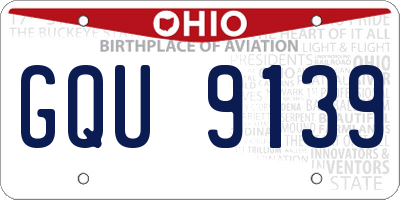OH license plate GQU9139
