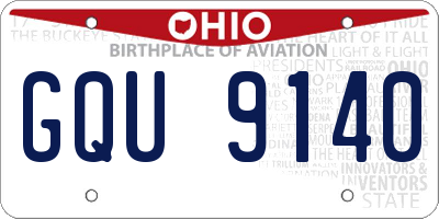 OH license plate GQU9140