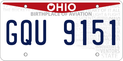 OH license plate GQU9151