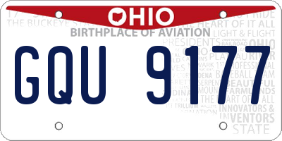OH license plate GQU9177
