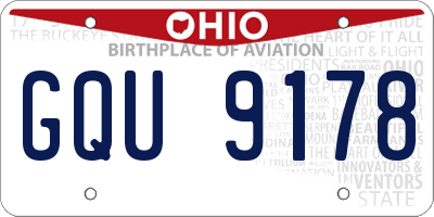 OH license plate GQU9178