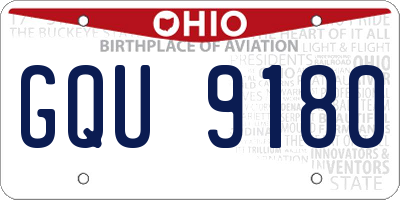 OH license plate GQU9180