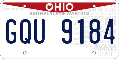 OH license plate GQU9184