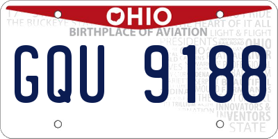 OH license plate GQU9188