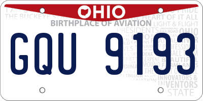 OH license plate GQU9193