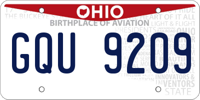 OH license plate GQU9209