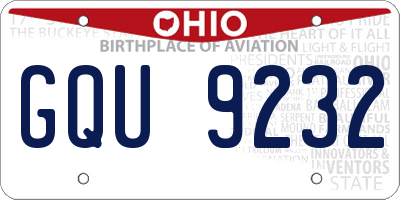 OH license plate GQU9232