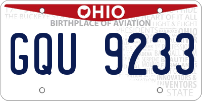 OH license plate GQU9233