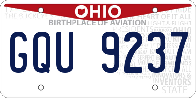 OH license plate GQU9237