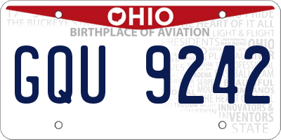OH license plate GQU9242