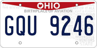 OH license plate GQU9246