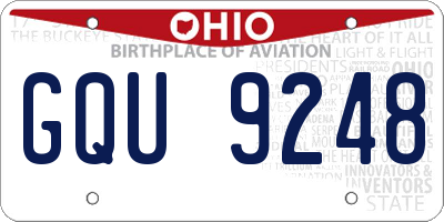 OH license plate GQU9248