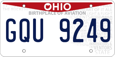 OH license plate GQU9249