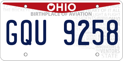 OH license plate GQU9258