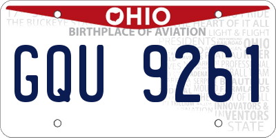 OH license plate GQU9261