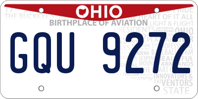 OH license plate GQU9272