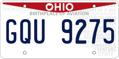OH license plate GQU9275