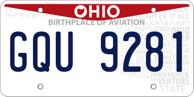 OH license plate GQU9281