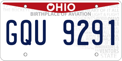 OH license plate GQU9291