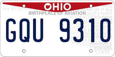 OH license plate GQU9310