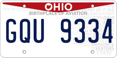 OH license plate GQU9334