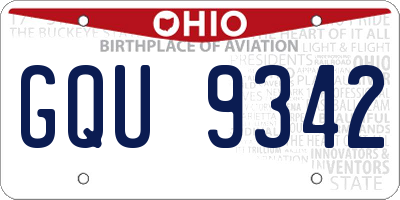 OH license plate GQU9342
