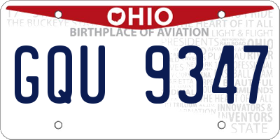 OH license plate GQU9347