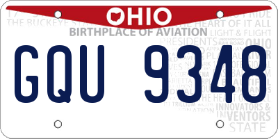 OH license plate GQU9348