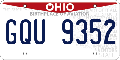 OH license plate GQU9352