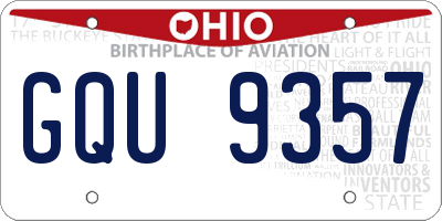 OH license plate GQU9357
