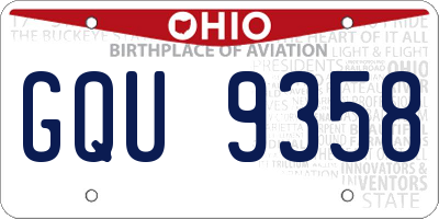 OH license plate GQU9358