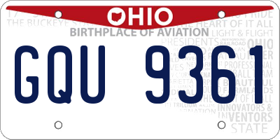 OH license plate GQU9361