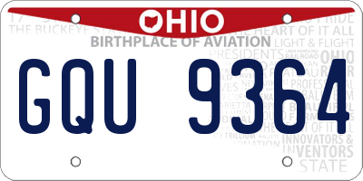 OH license plate GQU9364